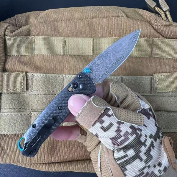 Benchmade 533-3 Mini Bugout – Carbon Fiber Handle, Damascus Blade