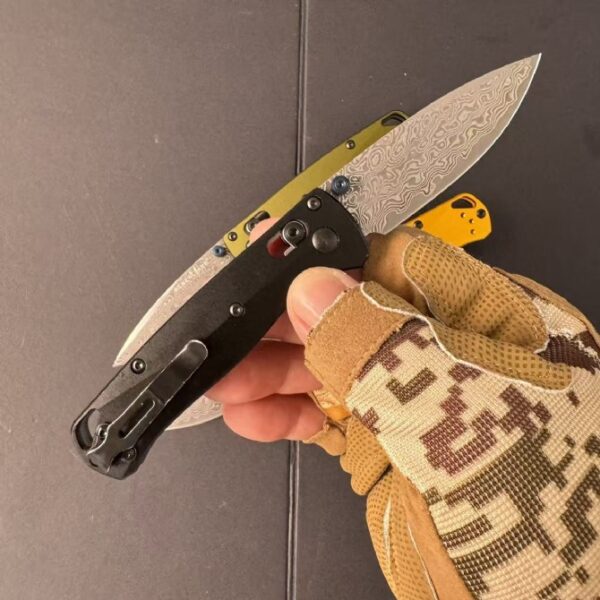 Benchmade 533SL-10 Mini Bugout – Aluminum Handle, Damascus Blade