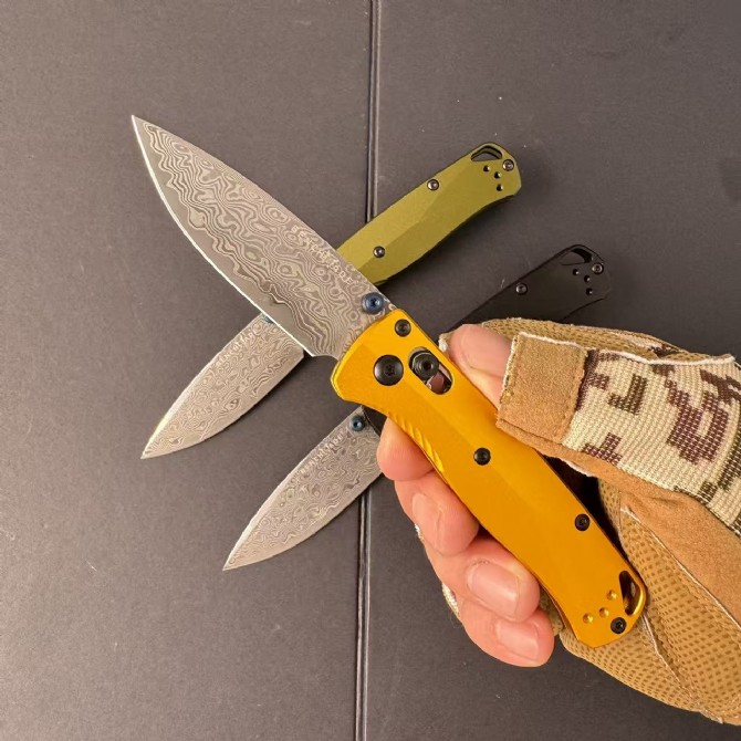 Benchmade 533SL-10 Mini Bugout – Aluminum Handle, Damascus Blade - Image 7