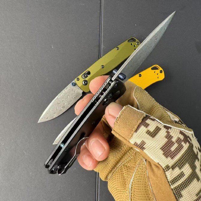 Benchmade 533SL-10 Mini Bugout – Aluminum Handle, Damascus Blade - Image 8