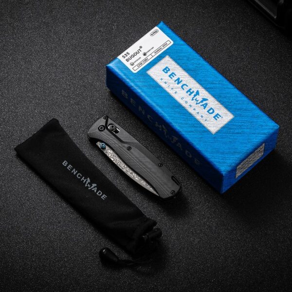 Benchmade 535 Bugout Folding knife – Damascus Blade, G10 Handle