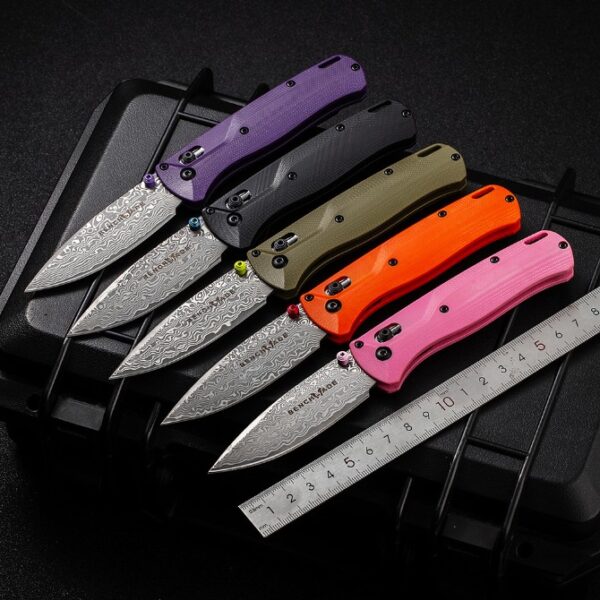 Benchmade 535 Bugout Folding knife – Damascus Blade, G10 Handle