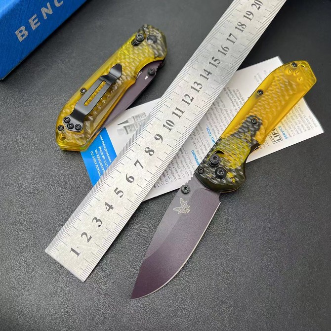 Benchmade 565PL-2501 Mini Freek – Hammered Blade, Clear PEI Handle - Image 5