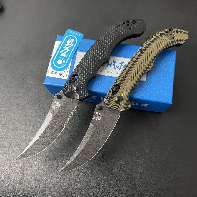 Benchmade 865 Mini Bedlam – Tactical Folding Knife, G10 Handle, full knife front view