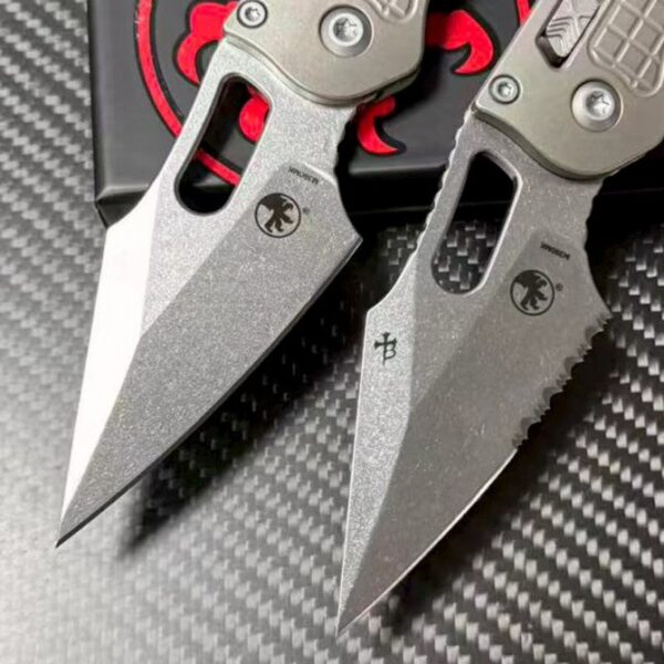 Microtech Stitch Dark Needle Folding Knife – Titanium Handle