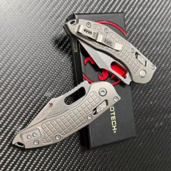Microtech Stitch Dark Needle Folding Knife – Titanium Handle