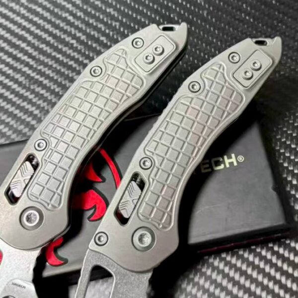 Microtech Stitch Dark Needle Folding Knife – Titanium Handle