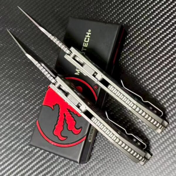 Microtech Stitch Dark Needle Folding Knife – Titanium Handle