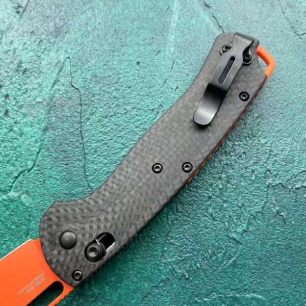 Benchmade 15535 Bugout – Carbon Fiber Handle, Orange Blade