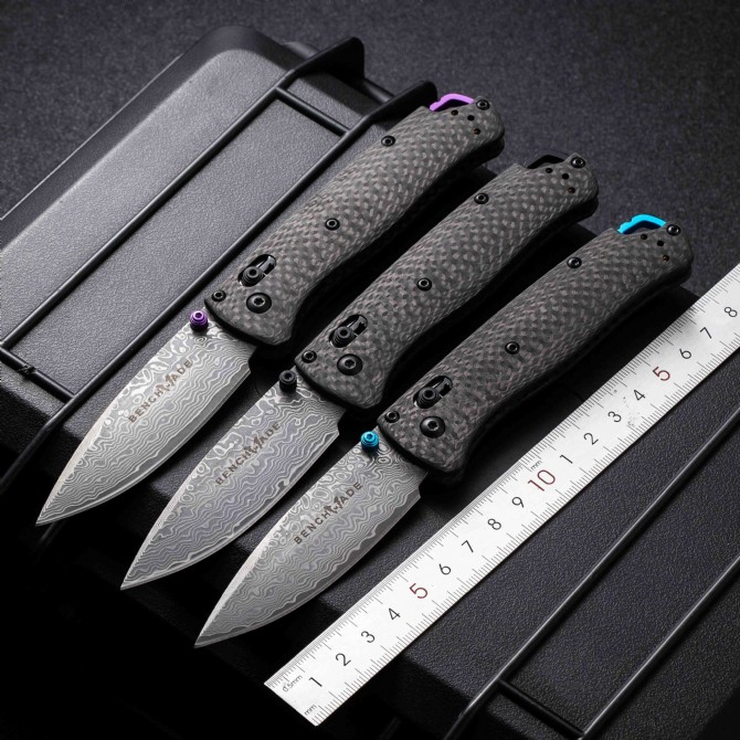 Benchmade 535-3 Bugout High-End Version – Carbon Fiber Handle, Damascus Blade - Image 8
