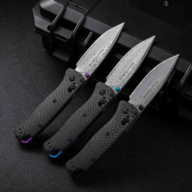 Benchmade 535-3 Bugout High-End Version – Carbon Fiber Handle, Damascus Blade - Image 9