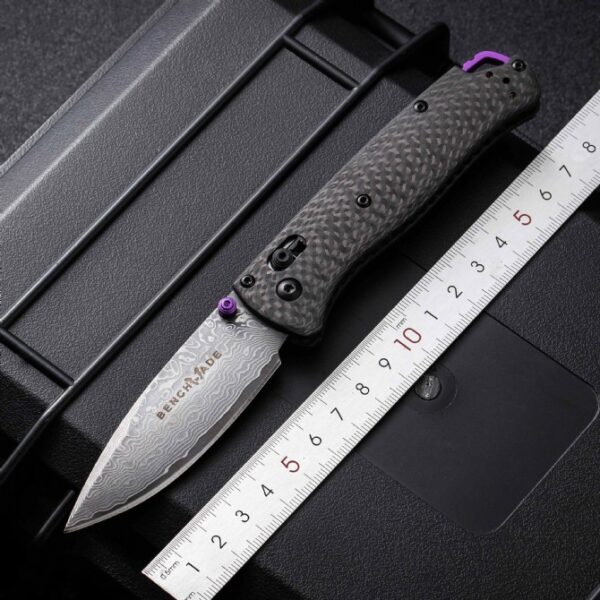 Benchmade 535-3 Bugout High-End Version – Carbon Fiber Handle, Damascus Blade