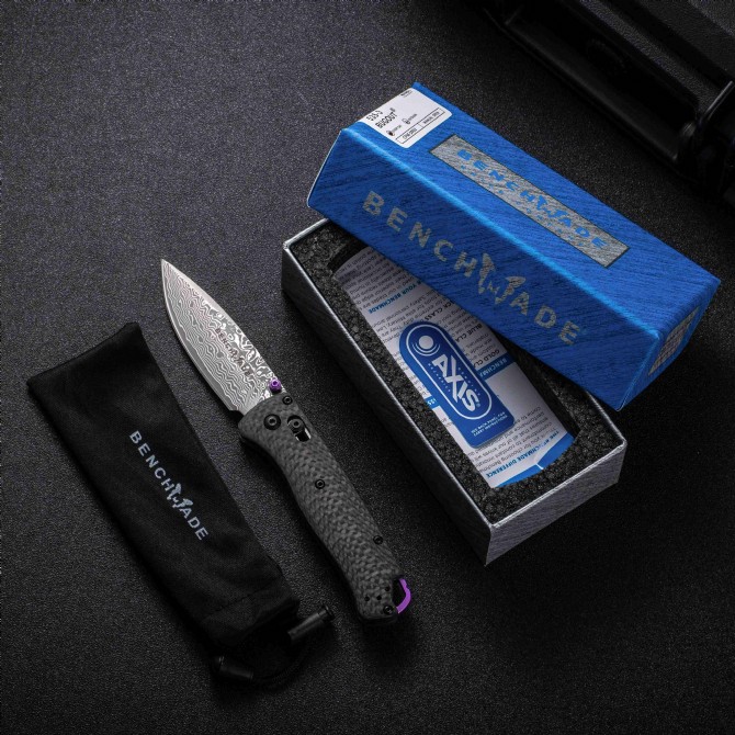 Benchmade 535-3 Bugout High-End Version – Carbon Fiber Handle, Damascus Blade - Image 14