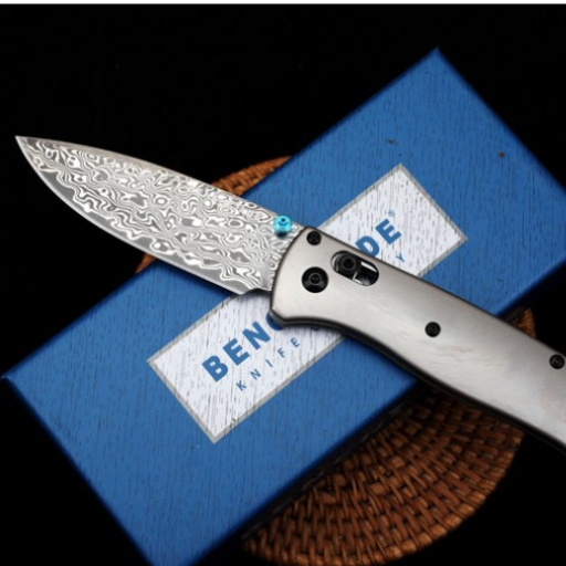 Benchmade 535 Bugout – Titanium Handle, Damascus Blade - Image 6