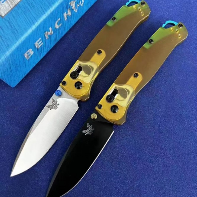 Benchmade 940 osborne folding knife custom clear handle axis lock two variants full view