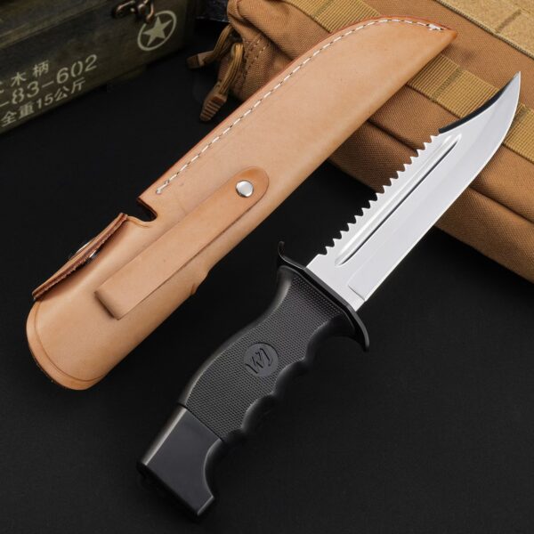 Chinese Armed Police Combat Fixed Blade Knife Rear View with Sheath