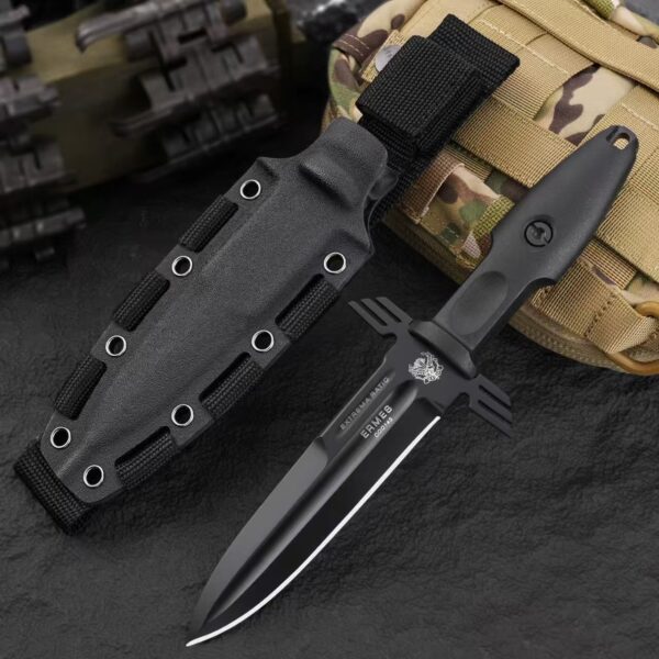 Extrema Ratio ERMES Black Operativo Fixed Blade Tactical Knife with Sheath