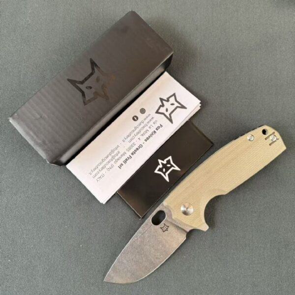 FOX FX 604 Folding Knife – G 10 Handle, Stonewashed Blade (3)