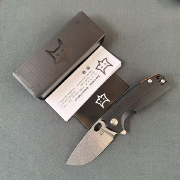 FOX FX 604 Folding Knife – G 10 Handle, Stonewashed Blade (4)