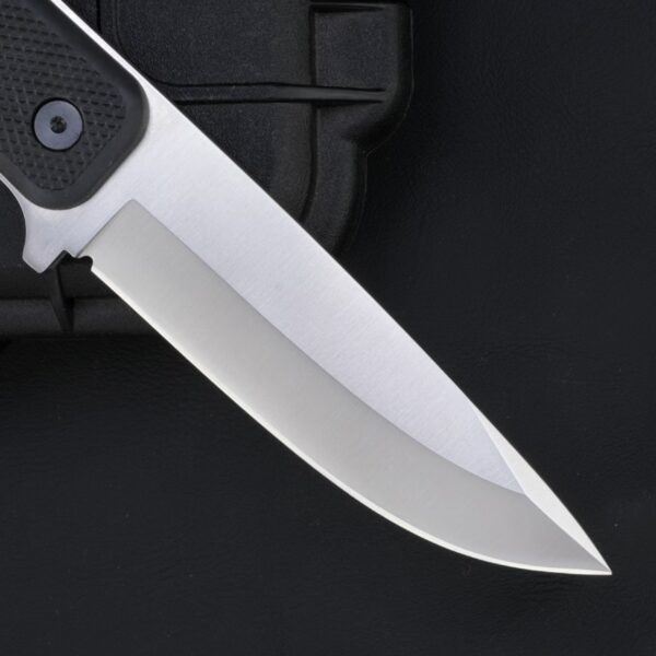 Back side blade detail of the Fällkniven F1x Air Force Survival fixed blade knife