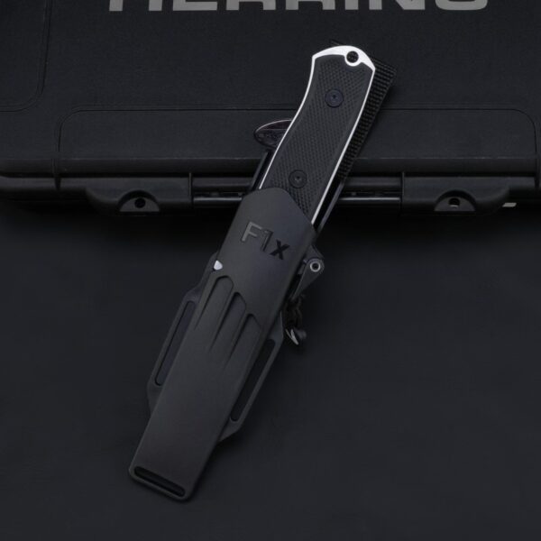 Fällkniven F1x Air Force Survival fixed blade knife inserted into Zytel polymer sheath