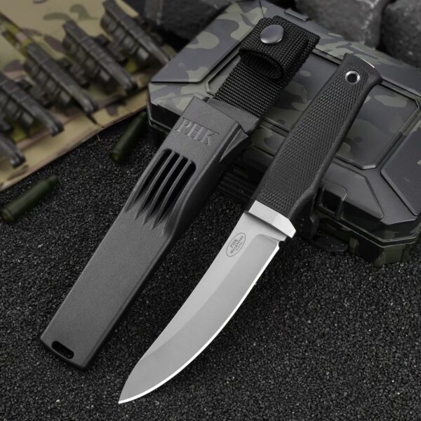 Fällkniven PHK Professional Hunter fixed blade knife shown with nylon fiberglass Zytel sheath
