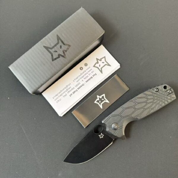 FOX FX 604 Folding Knife Black FRN Handle Black Blade
